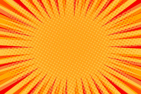 Striped colorful rays background. Pop art creative concept colorful comics book magazine cover. Cartoon halftone retro pattern. Abstract template design for poster, card, sale banner, empty bubble.のイラスト素材