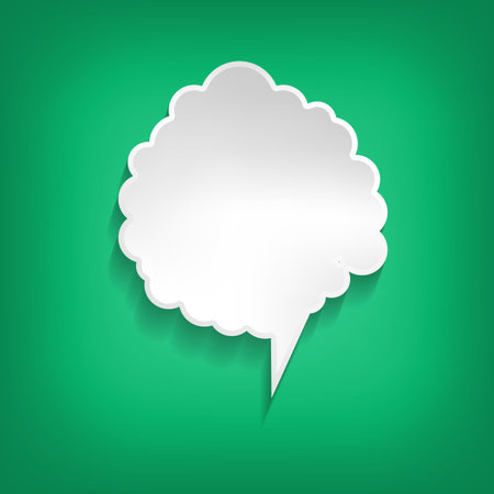 Vector comic speech bubble on color background. Isolated colorful banner, empty paper shape. Cartoon flat illustration for chat. Template frame. Hand draw style, dialog cloud.のイラスト素材