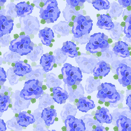 Floral seamless with hand drawn color roses. Cute summer background with flowers and leaves. Modern floral compositions. Fashion vector stock illustration for wallpaper, posters, card, fabric, textileのイラスト素材