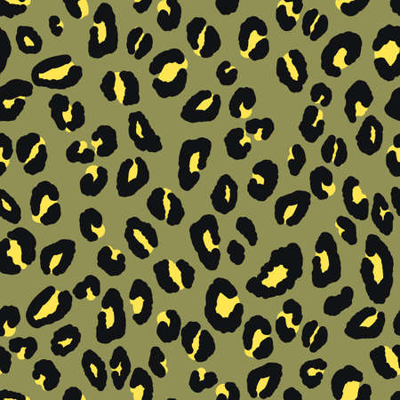 Abstract modern leopard seamless pattern. Animals trendy background. Brown and black decorative vector stock illustration for print, card, postcard, fabric, textile. Modern ornament of stylized skin.のイラスト素材