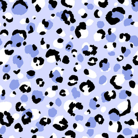 Abstract modern leopard seamless pattern. Animals trendy background. Blue and black decorative vector stock illustration for print, card, postcard, fabric, textile. Modern ornament of stylized skin.のイラスト素材