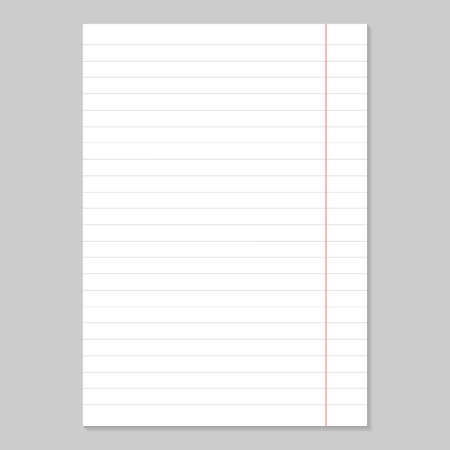 Grid paper. Realistic blank lined paper sheet in A4 format. Striped background with color graph. Geometric pattern for school, wallpaper, textures, notebook. Lined blank on transparent background.のイラスト素材