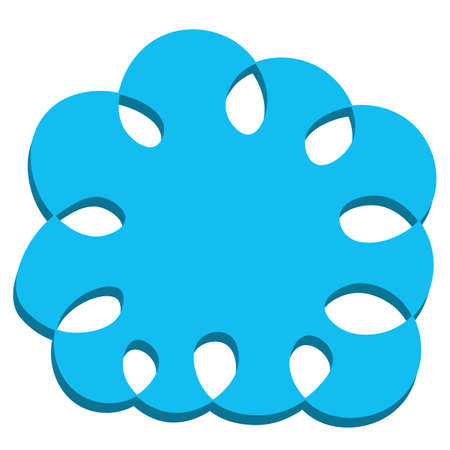 Abstract geometric blue round frame on white background. Template design for invitation, poster, card, postcard. Holiday card or congratulation.のイラスト素材