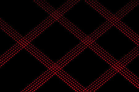 Pop art colorful comics book magazine cover. Polka dots red and black background. Cartoon funny retro pattern. Vector halftone illustration. 90-s style. Template design for poster, card, flyer.のイラスト素材