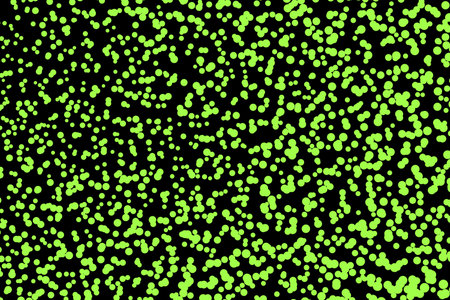 Pop art colorful comics book magazine cover. Polka dots neon green and black background. Cartoon funny retro pattern. Vector halftone illustration. 90-s style. Template design for poster, card, flyer.のイラスト素材
