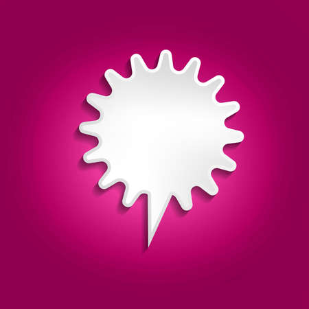 Vector comic speech bubble on color background. Isolated colorful banner, empty paper shape. Cartoon flat illustration for chat. Template frame. Hand draw style, dialog cloud.のイラスト素材