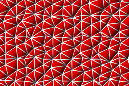 Polygonal red and white mosaic background. Abstract low poly vector illustration. Triangular pattern in halftone style. Template geometric business design with triangle for poster, banner.のイラスト素材