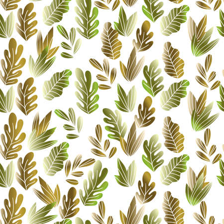 Floral seamless pattern with exotic leaves, modern background. Tropic colorful gradient branches. Fashion vector stock illustration for wallpaper, posters, card, fabric, textile.のイラスト素材