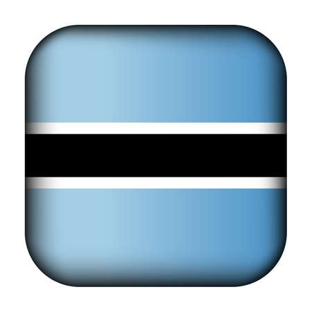 Glass light ball with flag of Botswana. Squared template icon. National symbol. Glossy realistic cube, 3D abstract vector illustration highlighted.のイラスト素材