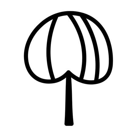 Black and white template tree icon. Vector symbol sign isolated on white background. Trees flat line icons set. Plants, landscape design. Business idea conceptのイラスト素材