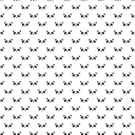 Seamless pattern with cute panda baby on white background. Funny asian animals. Card, postcards for kids. Flat vector illustration for fabric, textile, wallpaper, poster, gift wrapping paper.のイラスト素材