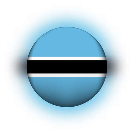 Glass light ball with flag of Botswana. Round sphere, template icon. National symbol. Glossy realistic ball, 3D abstract vector illustration highlighted on a white background. Big bubbleのイラスト素材