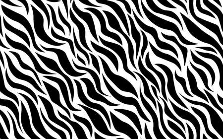 Abstract modern zebra seamless pattern. Animals trendy background. White and black decorative vector stock illustration for print, card, postcard, fabric, textile. Modern ornament of stylized skinのイラスト素材