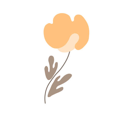 Floral element on traditional folk art ornaments. Isolated colorful scandy flowers. Scandinavian style. Sweden nordic style. Vector illustrationのイラスト素材