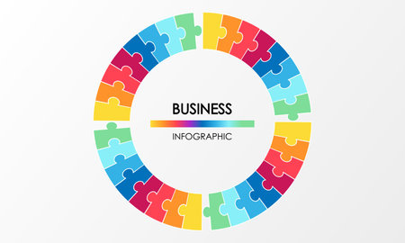 Business infographic. Presentation with elements of graph, diagram with steps, processes. Vector template diagram for creative business concept, banner, workflow layoutのイラスト素材