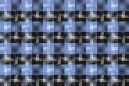 Blue and black Scotland textile seamless pattern. Fabric texture check tartan plaid. Abstract...