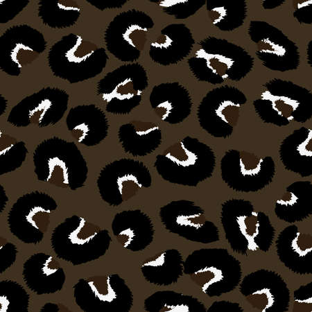 Abstract modern leopard seamless pattern. Animals trendy background. Brown and black decorative vector stock illustration for print, card, postcard, fabric, textile. Modern ornament of stylized skinのイラスト素材