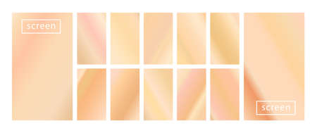 Mobile screen lock display collection of colorful backgrounds in trendy neon colors. Modern screen vector design for mobile app. Soft color abstract pastel holographic gradients. Swatches for designのイラスト素材