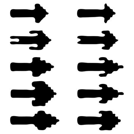 Business element icon in doodle style, arrow, infographic. Isolated vector illustration design. Hand drown pixeleted business icon. Business idea conceptのイラスト素材