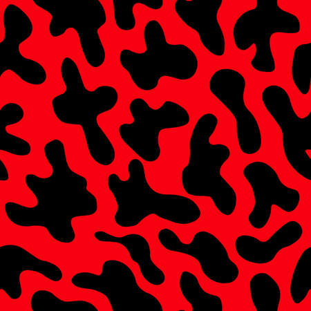 Abstract modern leopard seamless pattern. Animals trendy background. Red and white decorative vector stock illustration for print, card, postcard, fabric, textile. Modern ornament of stylized skinのイラスト素材