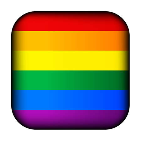 Glass light ball with flag of LGBT. Round sphere, template icon. Glossy realistic ball, 3D abstract vector illustration.Love wins. LGBT symbol sticker in rainbow colors. Gay pride collectionのイラスト素材