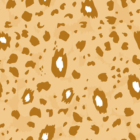 Abstract modern leopard seamless pattern. Animals trendy background. Brown and beige decorative vector stock illustration for print, card, postcard, fabric, textile. Modern ornament of stylized skinのイラスト素材