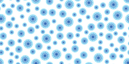 Winter seamless pattern with colorful gradient snowflakes on white background. Vector illustration...
