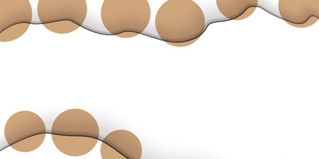 Abstract background with colorful paper cut shapes. Design for poster, banner, card. White and brown abstract round illustration. 3D paper images with a subtle blend of bright colors. Copy spaceのイラスト素材