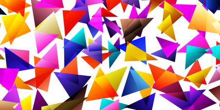 Polygonal rainbow mosaic background. Abstract low poly vector illustration. Triangular pattern in...