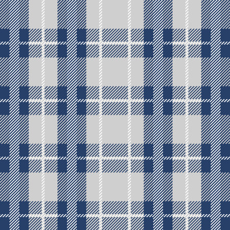 Blue and grey Scotland textile seamless pattern. Fabric texture check tartan plaid. Abstract...