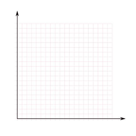 Grid paper. Mathematical graph. Cartesian coordinate system with x-axis, y-axis. Squared background with color lines. Geometric pattern for school, education. Lined blank on transparent backgroundのイラスト素材