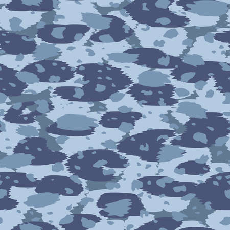 Abstract modern leopard seamless pattern. Animals trendy background. Blue decorative vector stock illustration for print, card, postcard, fabric, textile. Modern ornament of stylized skinのイラスト素材