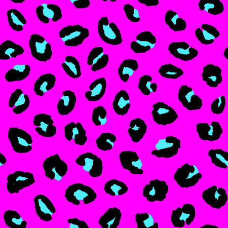 Abstract modern leopard seamless pattern. Animals trendy background. Pink and black decorative vector stock illustration for print, card, postcard, fabric, textile. Modern ornament of stylized skinのイラスト素材