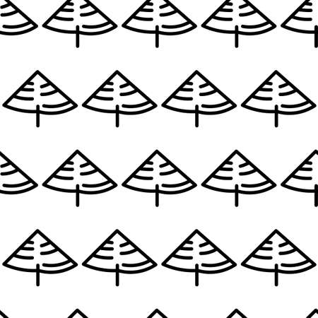 Black and white seamless pattern with tree icon. Vector trees symbol sign. Plants, landscape design for print, card, postcard, fabric, textile. Business idea conceptのイラスト素材