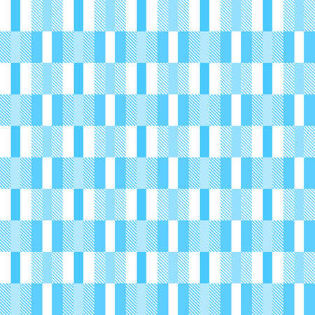 Blue and white Scotland textile seamless pattern. Fabric texture check tartan plaid. Abstract geometric background for cloth, card, fabric. Monochrome graphic repeating design. Modern squared ornamentのイラスト素材