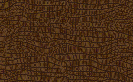 Abstract modern crocodile leather seamless pattern. Animals trendy background. Brown decorative vector illustration for print, fabric, textile. Modern ornament of stylized alligator skinのイラスト素材