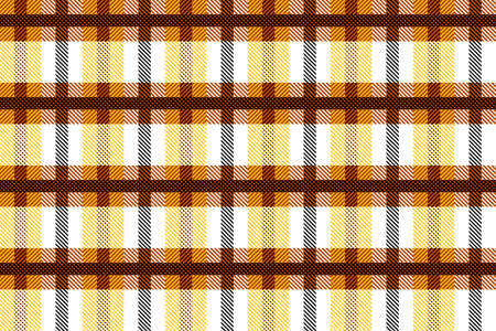 Brown and white Scotland textile seamless pattern. Fabric texture check tartan plaid. Abstract geometric background for cloth, card, fabric. Monochrome repeating design. Modern squared ornamentのイラスト素材
