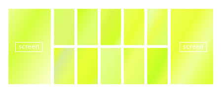 Mobile screen lock display collection of colorful backgrounds in trendy neon colors. Modern screen...