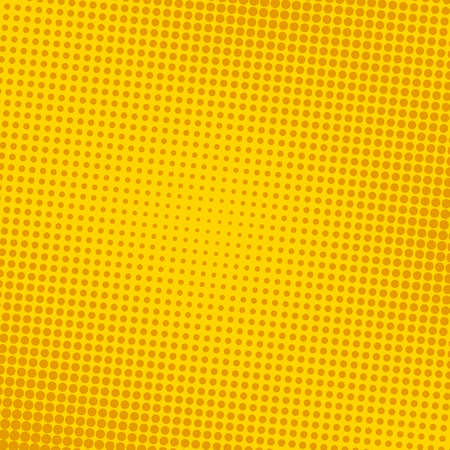 Pop art colorful comics book magazine cover. Polka dots yellow background. Cartoon funny dotted retro pattern. Vector halftone illustration. Template design for poster, card, flyerのイラスト素材