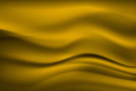 Silk golden background. Abstract vector pattern with copy space. Liquid wave texture, smooth drapery wallpaper. Wedding fabric, satin. Wavy design for banner, card, postcard, backdropのイラスト素材