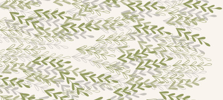 Floral web banner with drawn color exotic leaves. Nature concept design. Modern floral compositions...