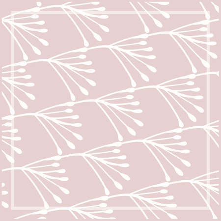 Print for kerchief, bandana, scarf, handkerchief, shawl, neck scarf. Squared pattern with ornament for fabric, textile, silk products. Paisley vector with abstract leaves. Floral folk traceryのイラスト素材