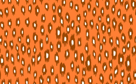 Abstract modern leopard seamless pattern. Animals trendy background. Orange decorative vector stock illustration for print, card, postcard, fabric, textile. Modern ornament of stylized skinのイラスト素材