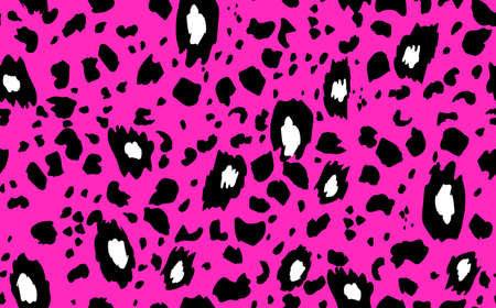 Abstract modern leopard seamless pattern. Animals trendy background. Pink and black decorative vector stock illustration for print, card, postcard, fabric, textile. Modern ornament of stylized skinのイラスト素材