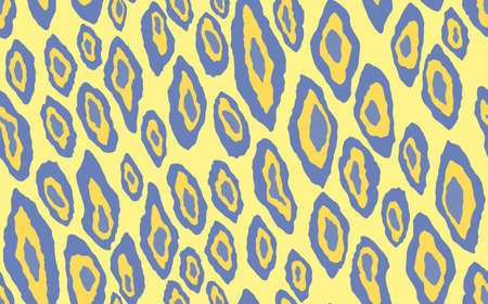 Abstract modern leopard seamless pattern. Animals trendy background. Blue and yellow decorative vector stock illustration for print, card, postcard, fabric, textile. Modern ornament of stylized skinのイラスト素材