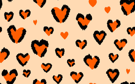 Abstract modern leopard seamless pattern. Animals trendy background. Color decorative vector stock illustration for print, card, postcard, fabric, textile. Modern ornament of stylized skinのイラスト素材