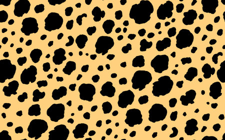 Abstract modern leopard seamless pattern. Animals trendy background. Beige and black decorative vector stock illustration for print, card, postcard, fabric, textile. Modern ornament of stylized skinのイラスト素材