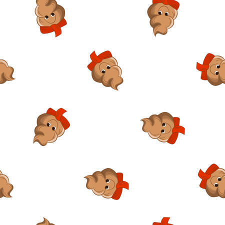 Seamless pattern with kawaii poop on white background. Cartoon poo, feces icons. Shit patterns, evil turd. Vector illustration for invitation, poster, card, fabric, textile. Doodle styleのイラスト素材