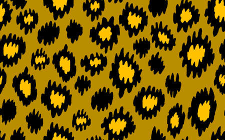 Abstract modern leopard seamless pattern. Animals trendy background. Color decorative vector stock illustration for print, card, postcard, fabric, textile. Modern ornament of stylized skinのイラスト素材