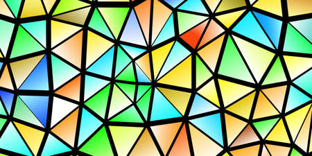 Polygonal rainbow mosaic background. Abstract low poly vector illustration. Triangular pattern in halftone style. Template geometric business design with triangle for poster, banner, card, flyerのイラスト素材